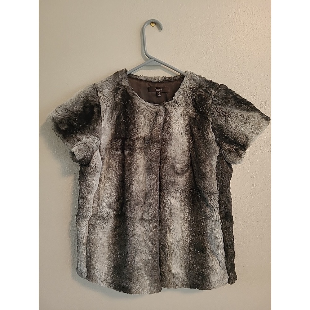 Luii Womens Capped Sleeve Wool/Polyester Vest Top – Size S Gray Black